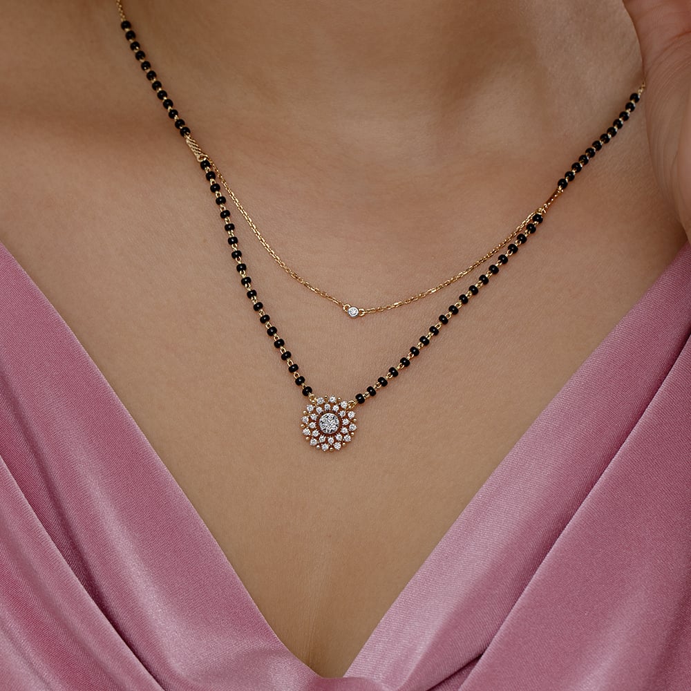 Eternal Sunflower Gold and Diamond Mangalsutra,,hi-res image number null
