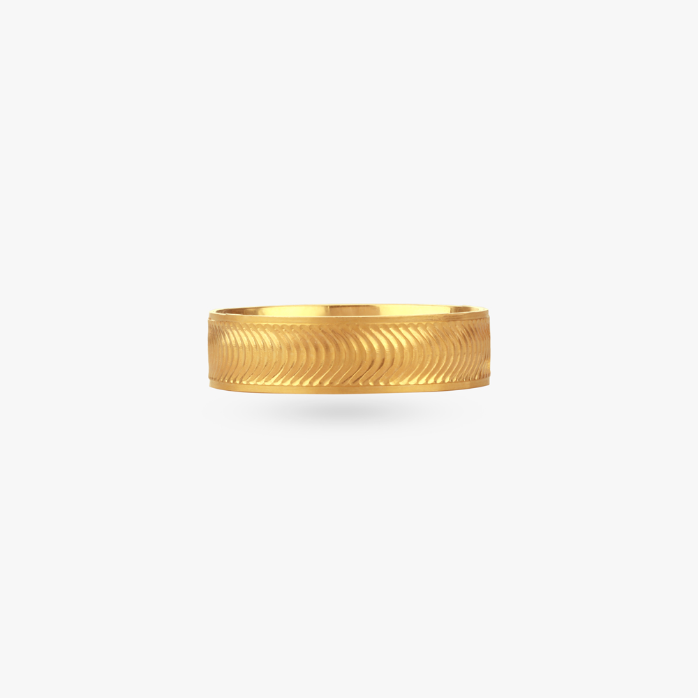 Wave Mark Gold Ring for Men,,hi-res image number null