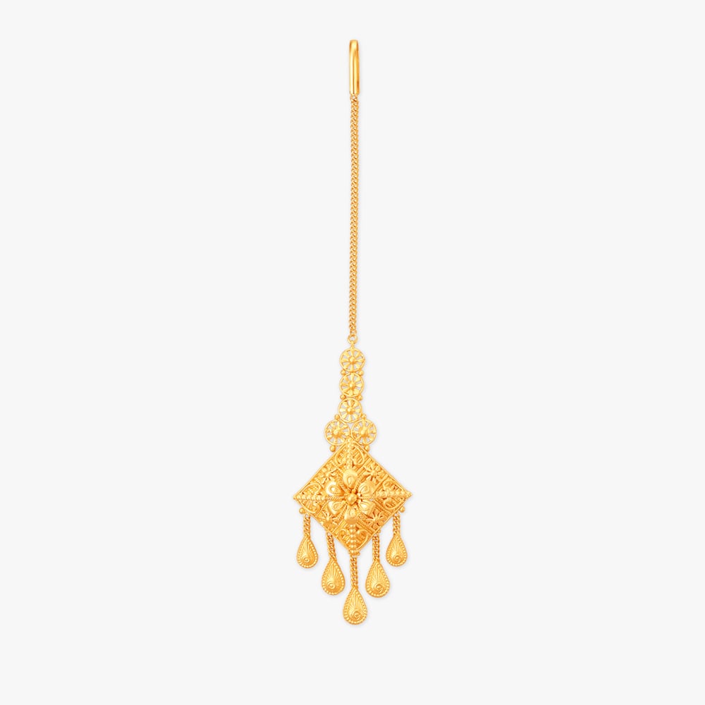 Divine Splendour Gold Maang Tikka,,hi-res image number null