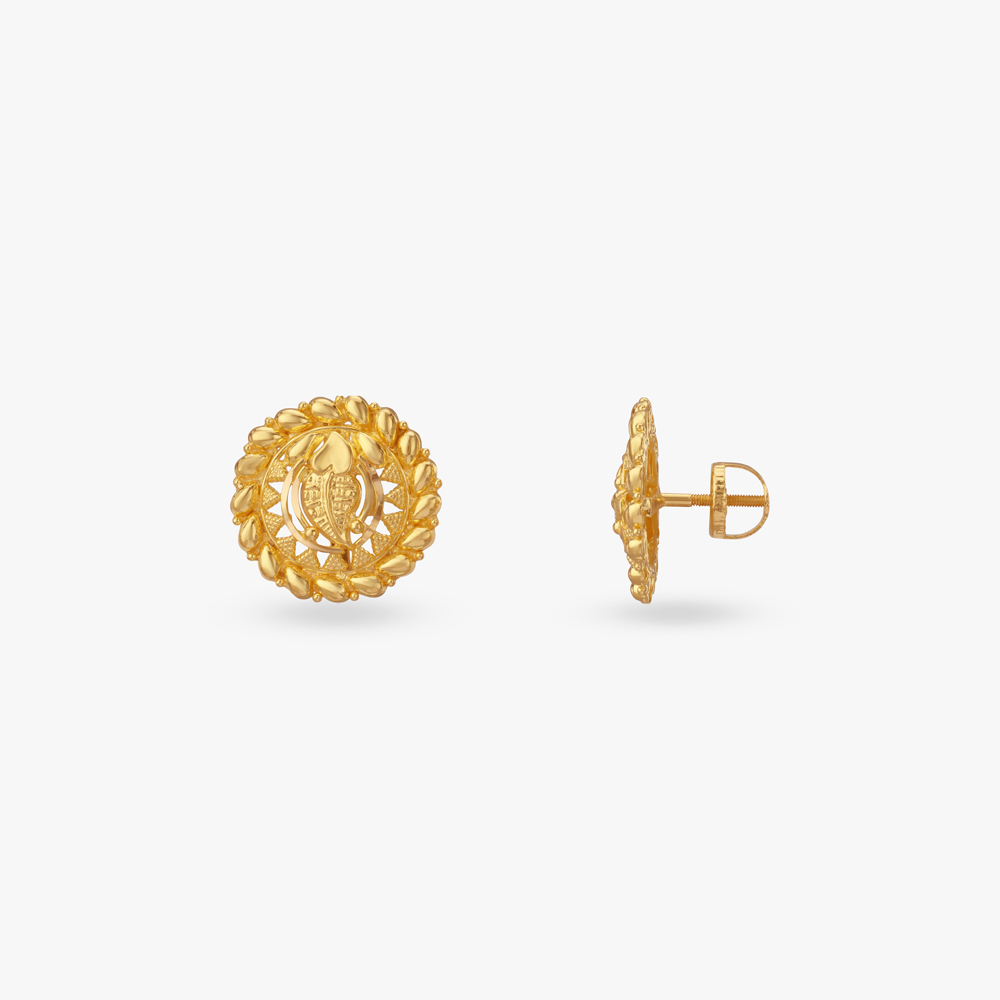 Heritage Crest Gold Stud Earrings,,hi-res image number null