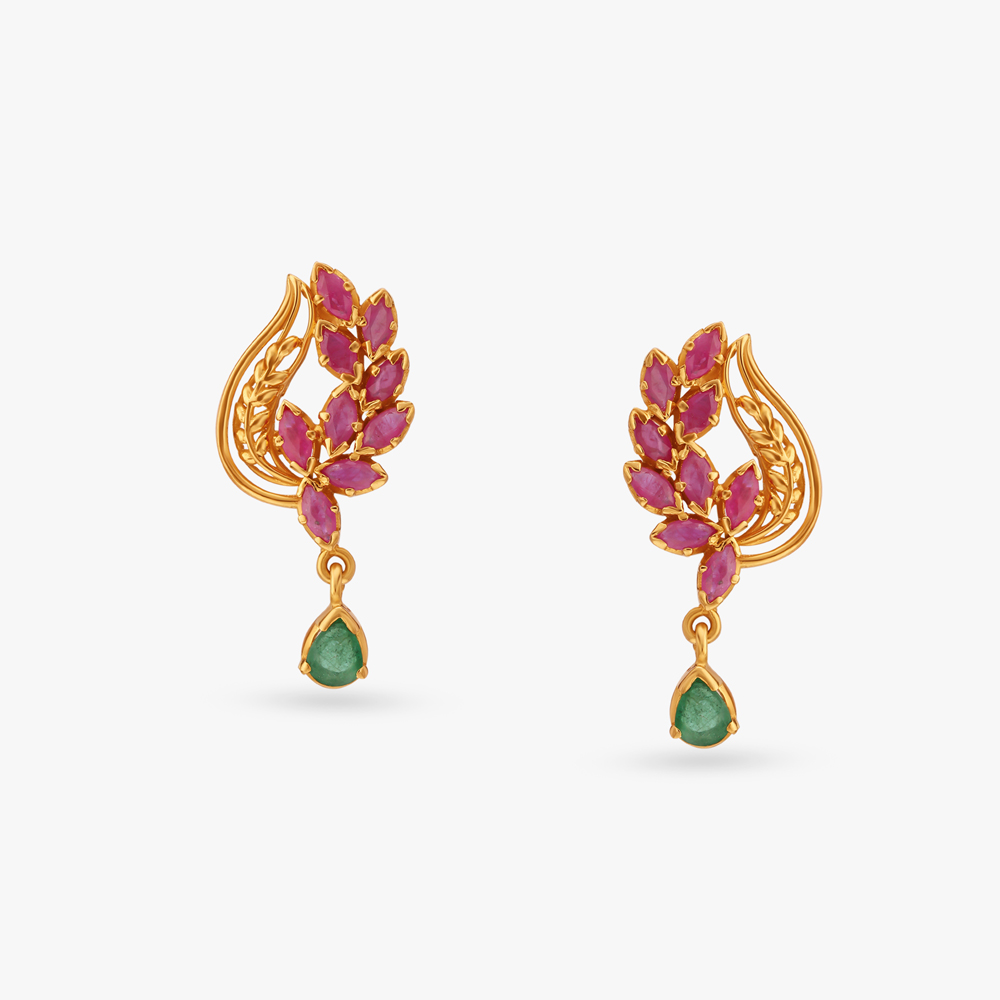 Blooming Bliss Gold Pendant with Chain and Earrings Set,,hi-res image number null
