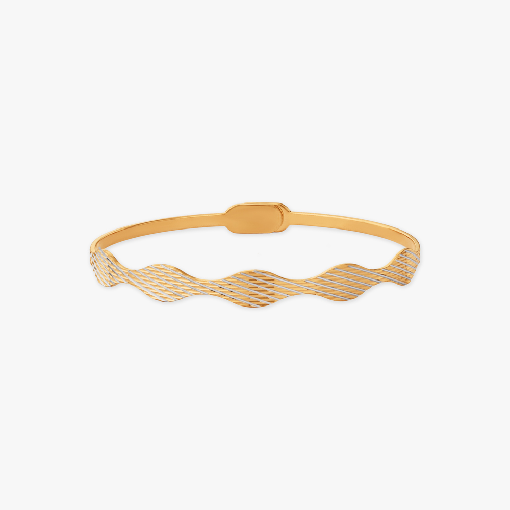 

Textured Wave Gold Bangle