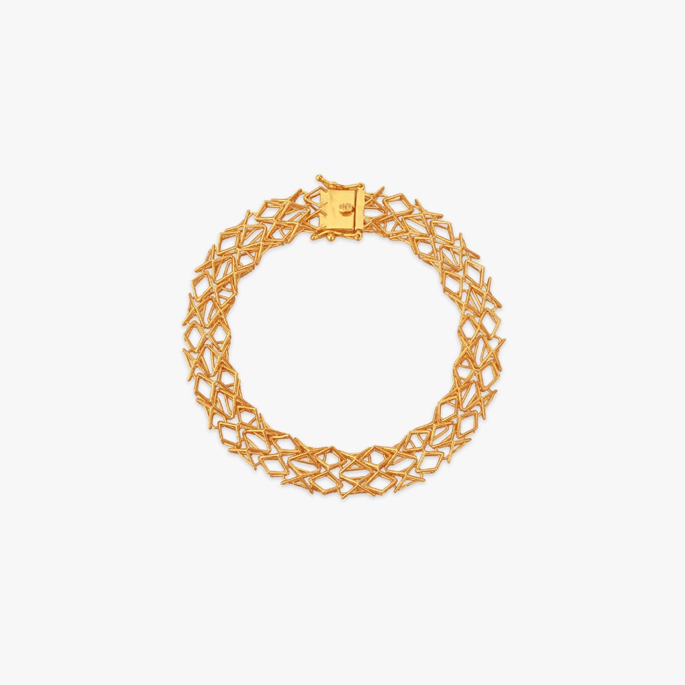 Bold Mesh Gold Bracelet for Men,,hi-res image number null