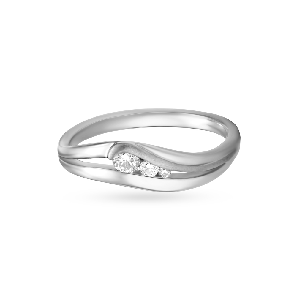 Swirly White Platinum Finger Ring