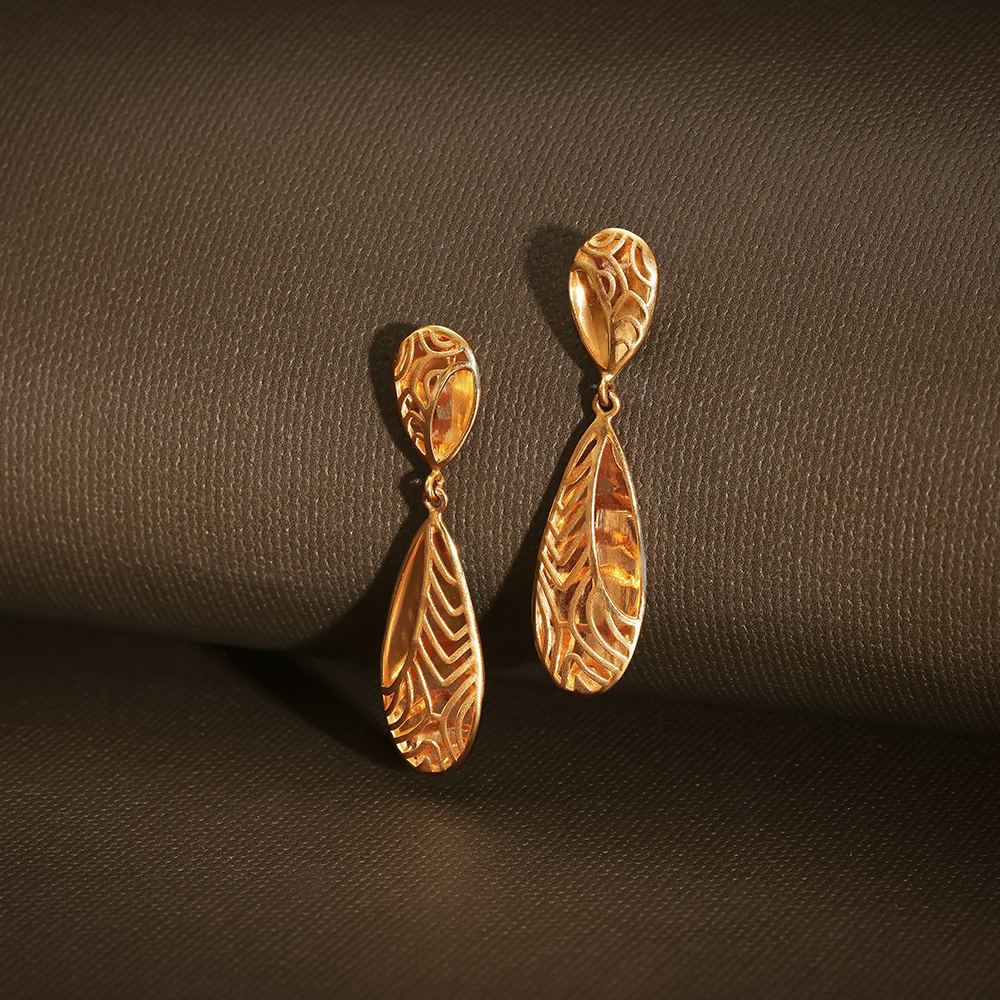 Radiant Leaves Gold Drop Earrings,,hi-res image number null