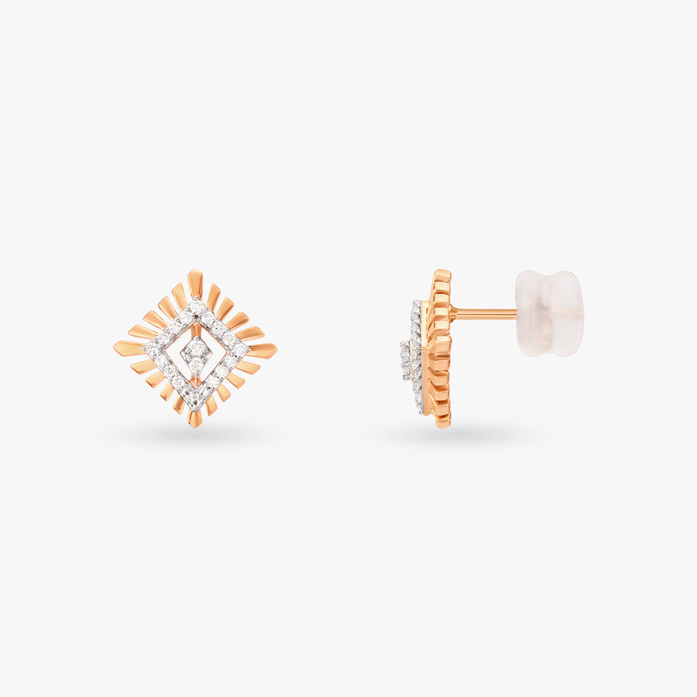 Shimmering Rhombus Diamond Stud Earrings,,hi-res image number null