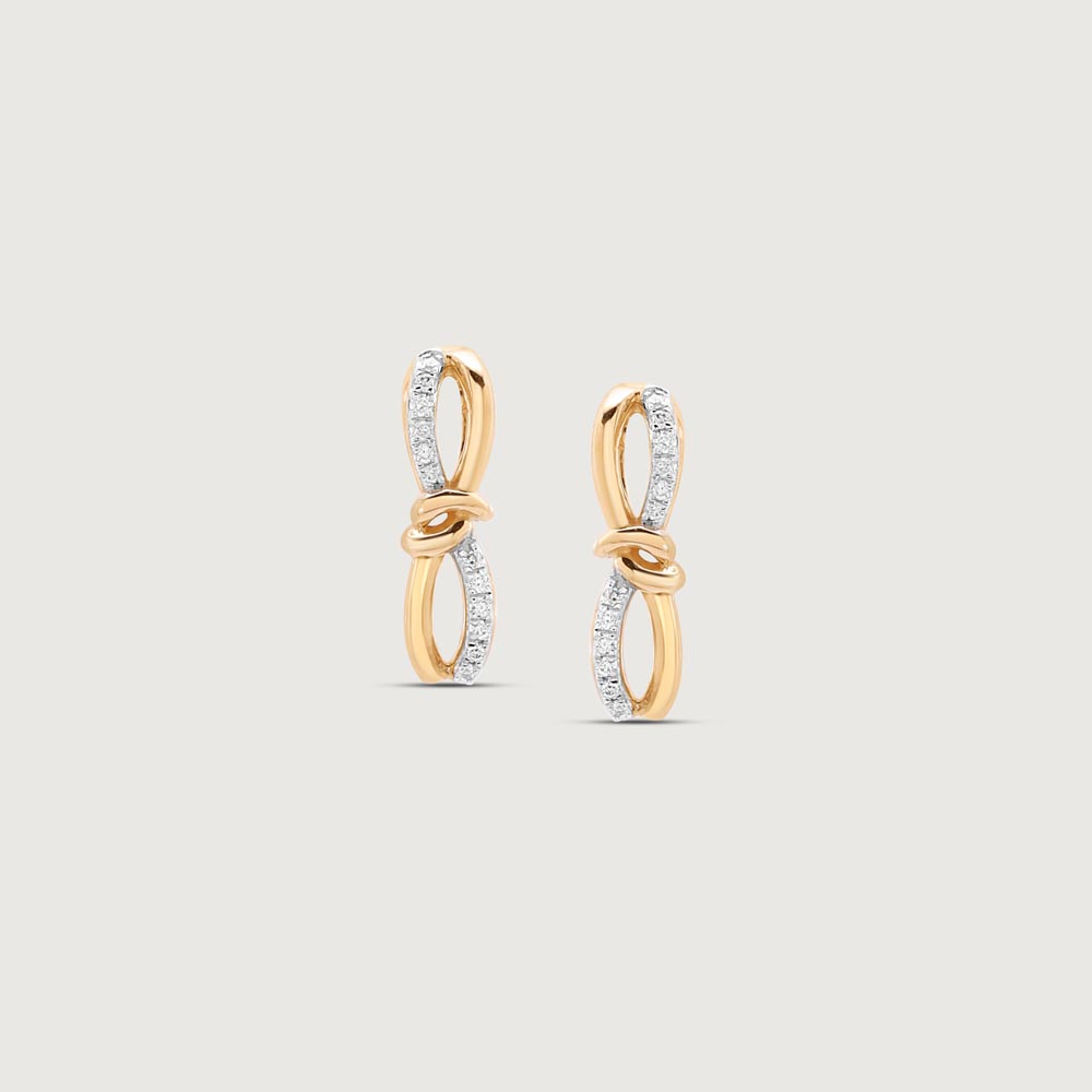 Graceful Knot Diamond Stud Earrings,,hi-res image number null