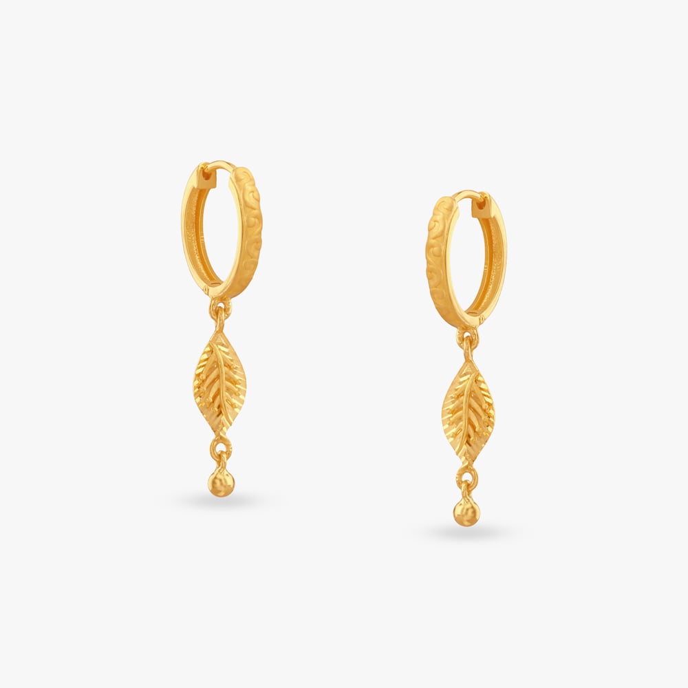 

Whispering Leaves Gold Hoop Earrings