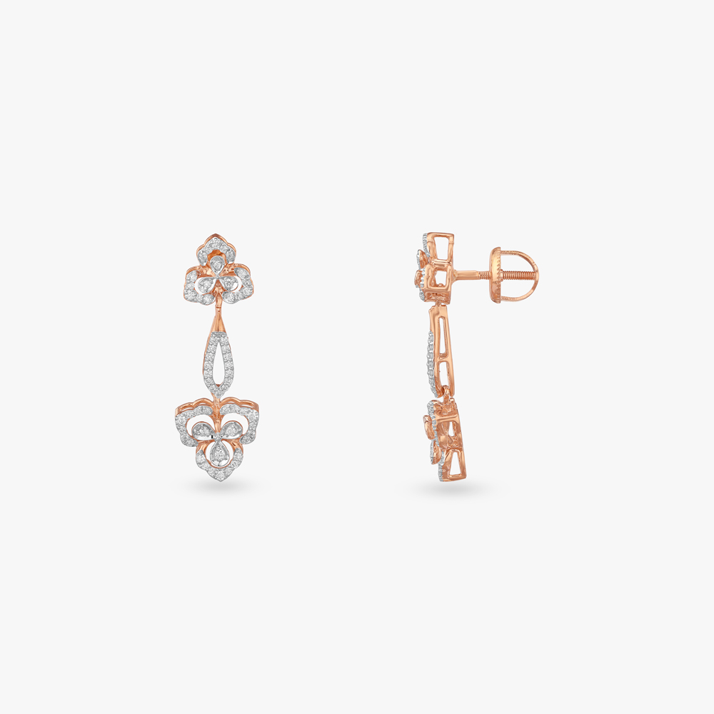 Petal Glow Diamond Drop Earrings,,hi-res image number null