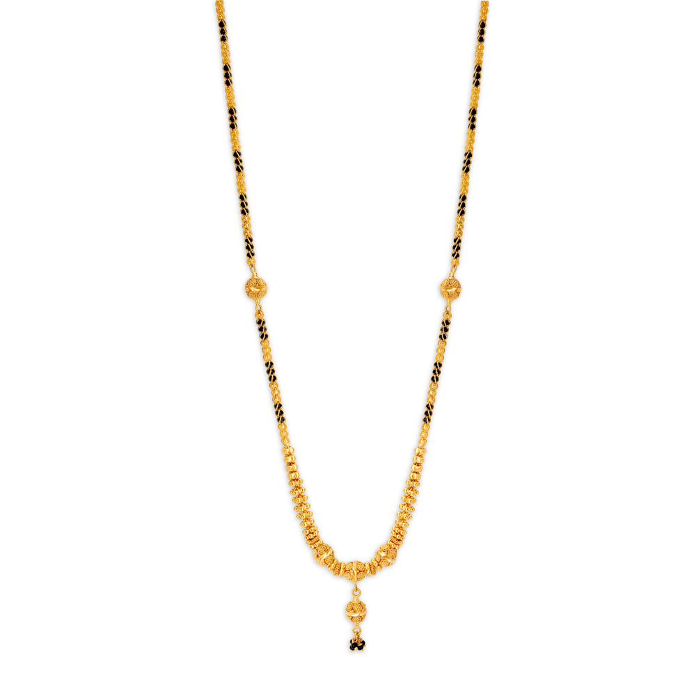 Intricate Yellow Gold Beaded Mangalsutra,,hi-res image number null