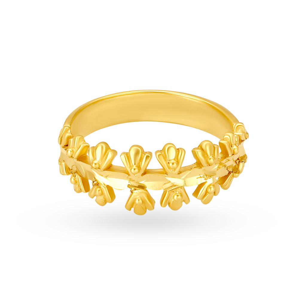 Enticing 22 Karat Yellow Gold Floral Vine Finger Ring,,hi-res image number null