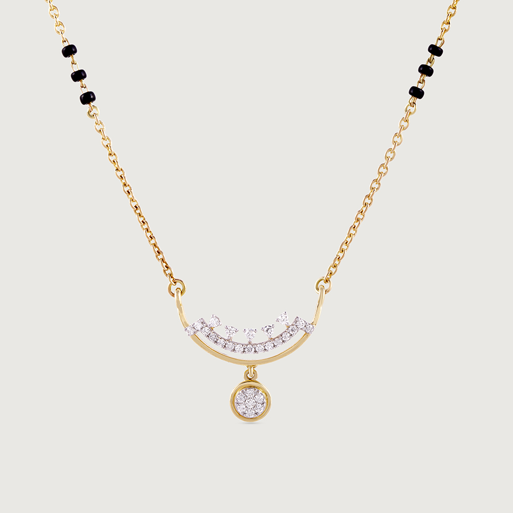 Luminous Curve Gold and Diamond Mangalsutra,,hi-res image number null