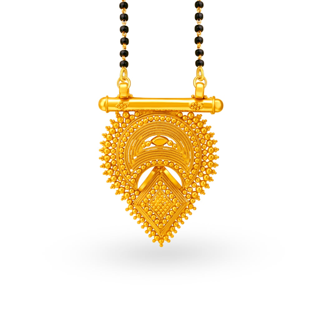 Ornate Gold Mangalsutra Pendant,,hi-res image number null