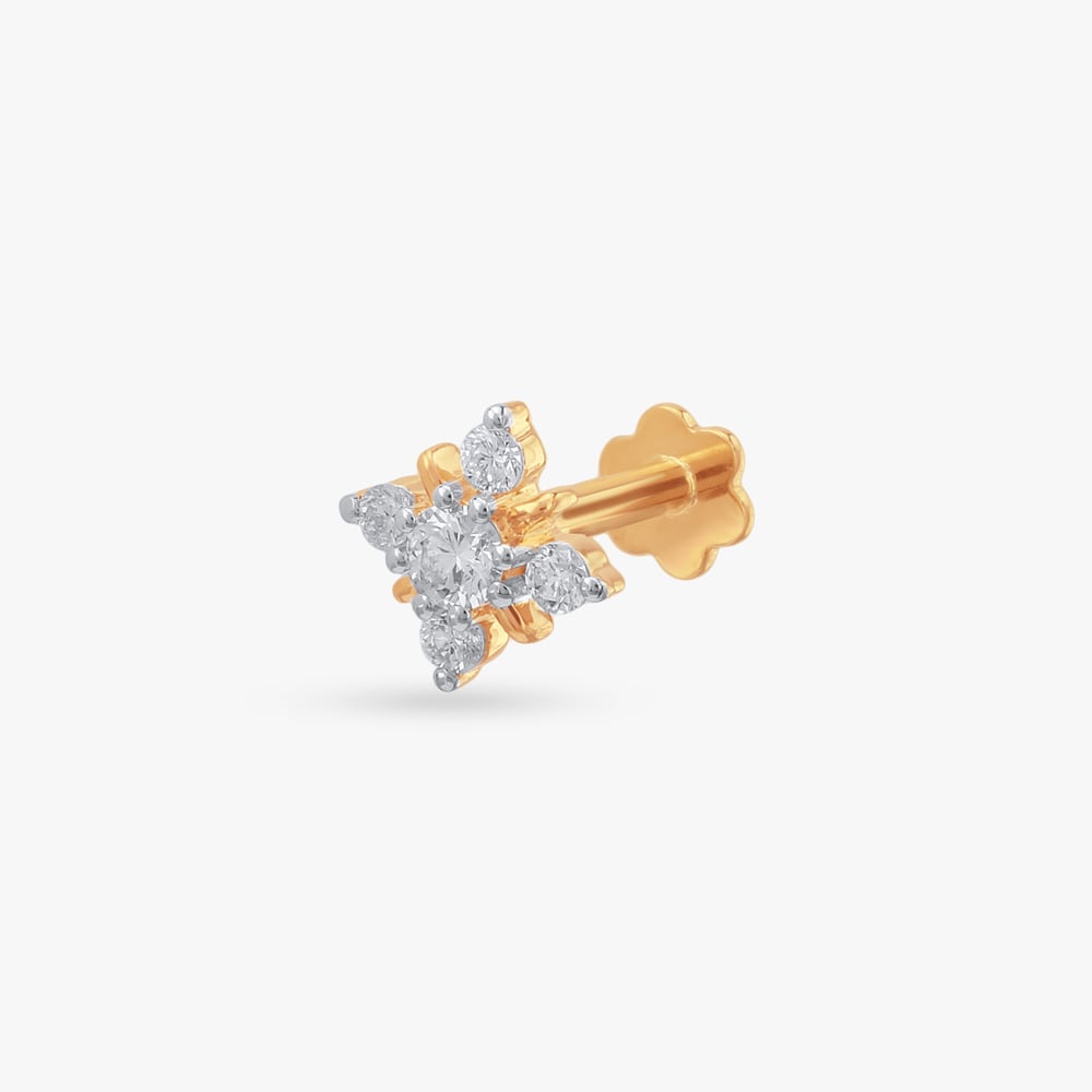 Classic Marigold Diamond Nose Pin,,hi-res image number null
