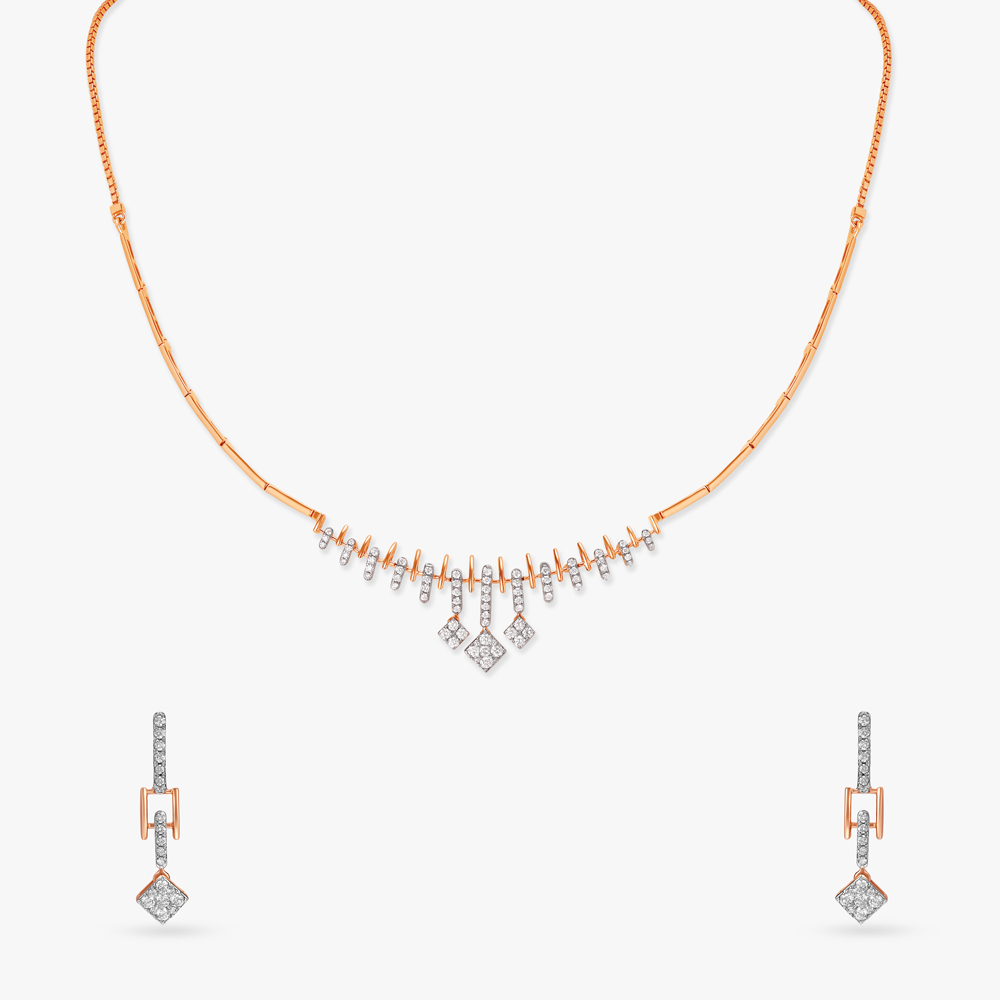 Chic Glam Diamond Necklace Set,,hi-res image number null