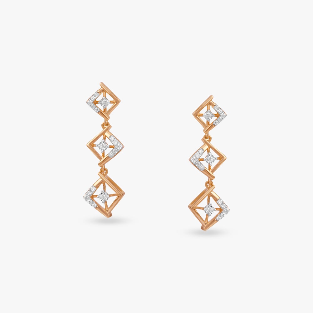 

Chic Symmetry Diamond Drop Earrings