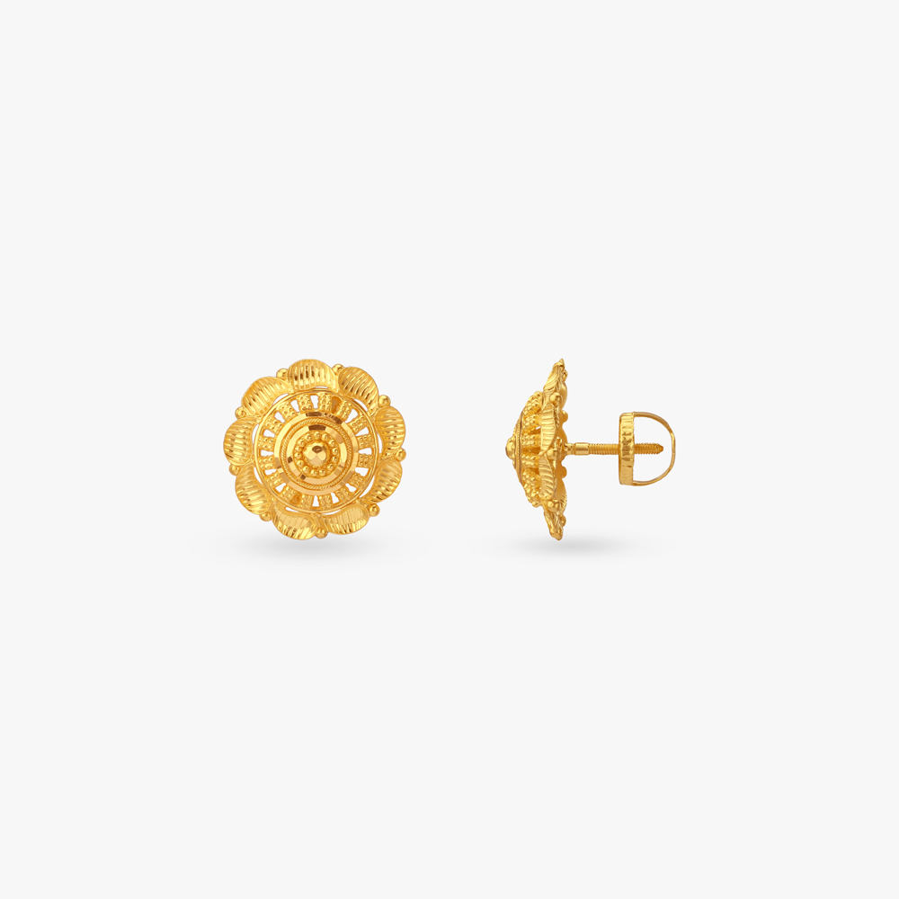 

Gilded Petal Gold Stud Earrings