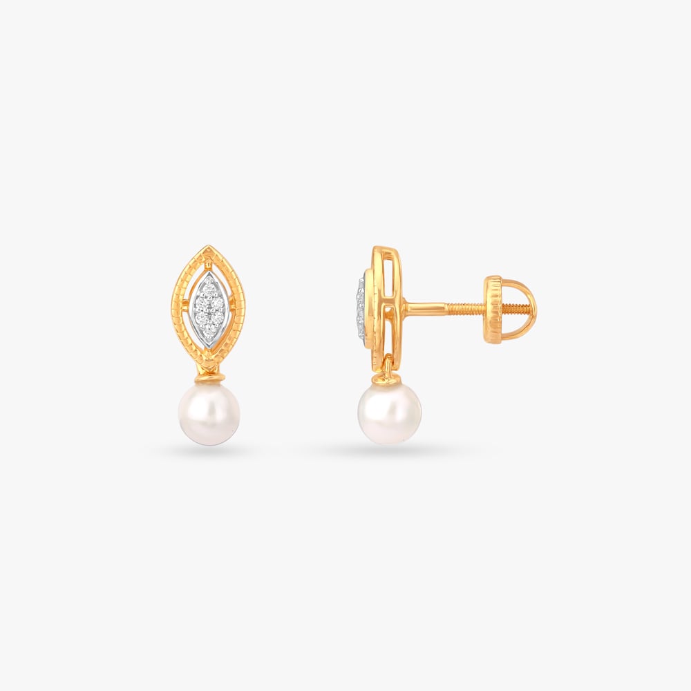Luminous Leaf Diamond Drop Earrings,,hi-res image number null
