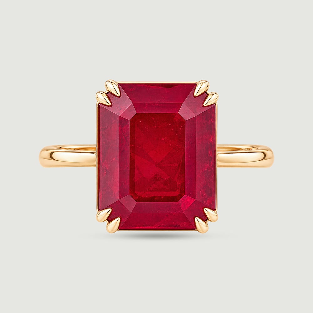 Bold Framed Onyx and Ruby Ring,,hi-res image number null