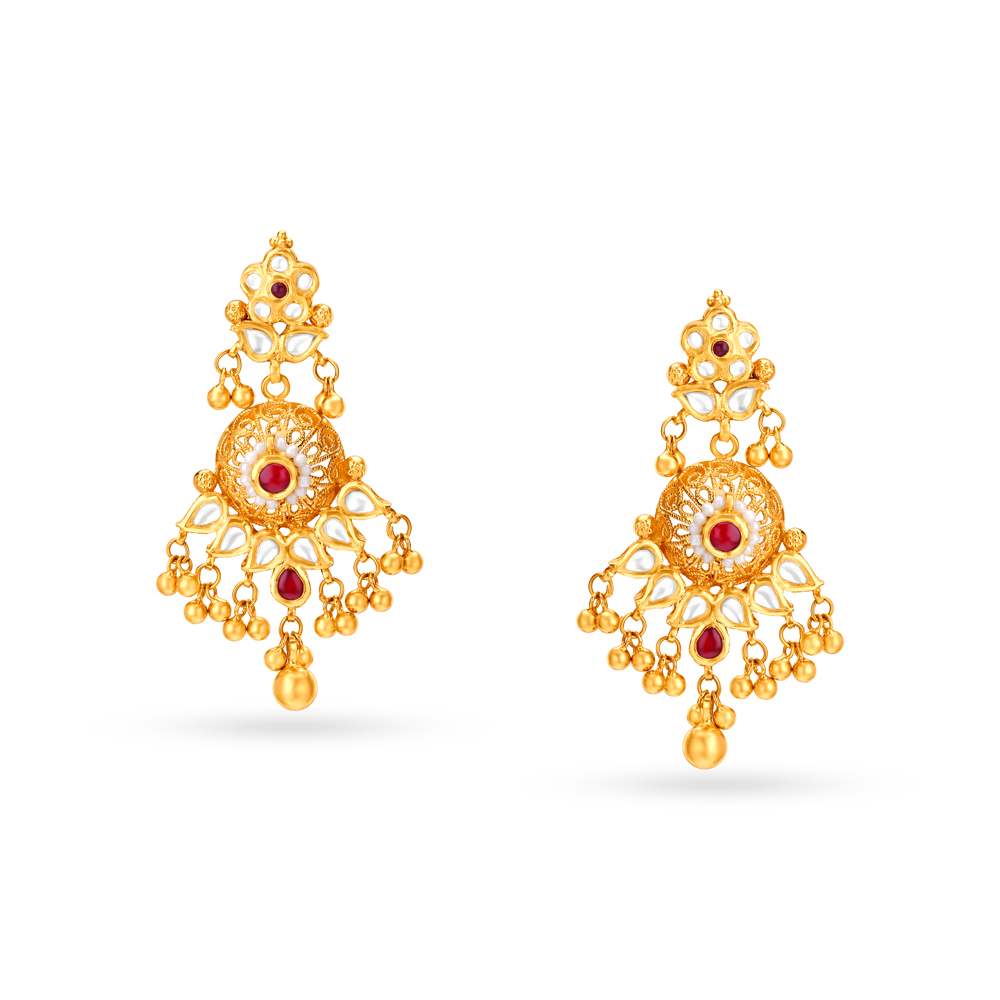 Dazzling Gold and Kundan Necklace Set,,hi-res image number null