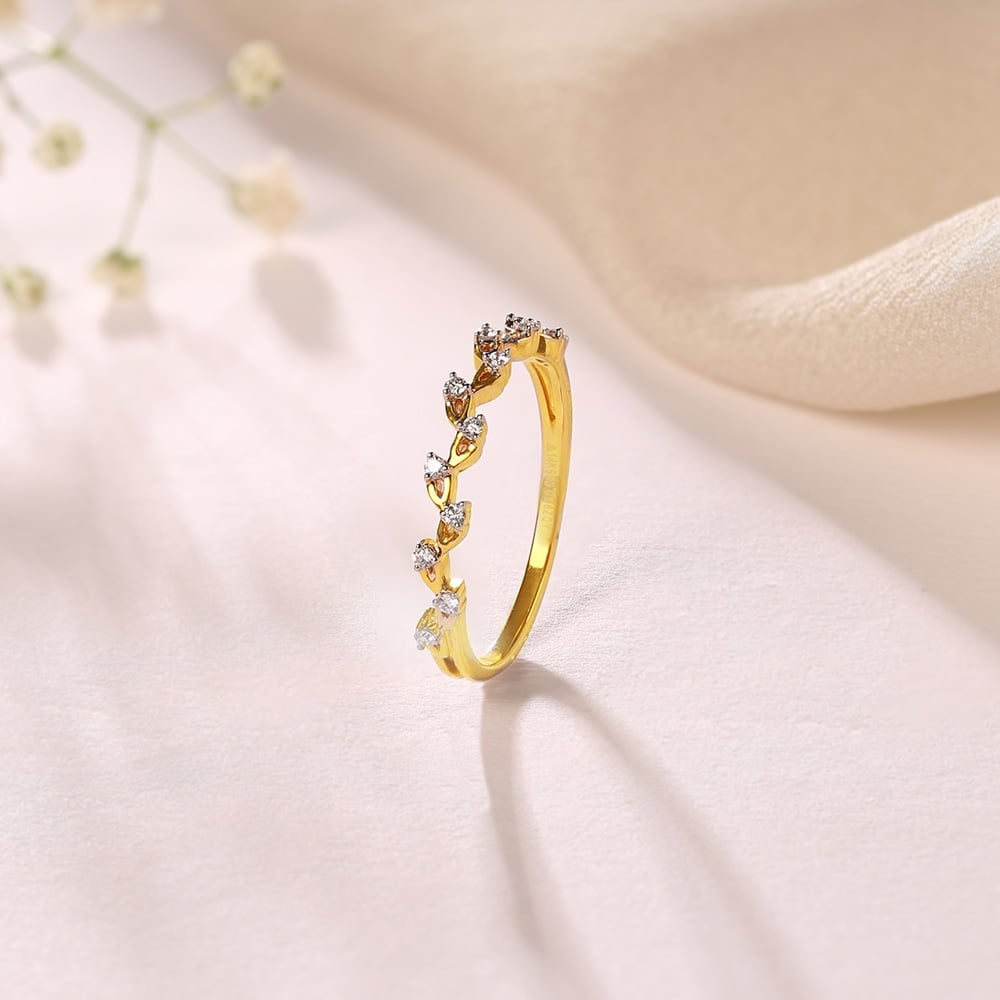 Whimsical Vine Gold & Diamond Finger Ring,,hi-res image number null