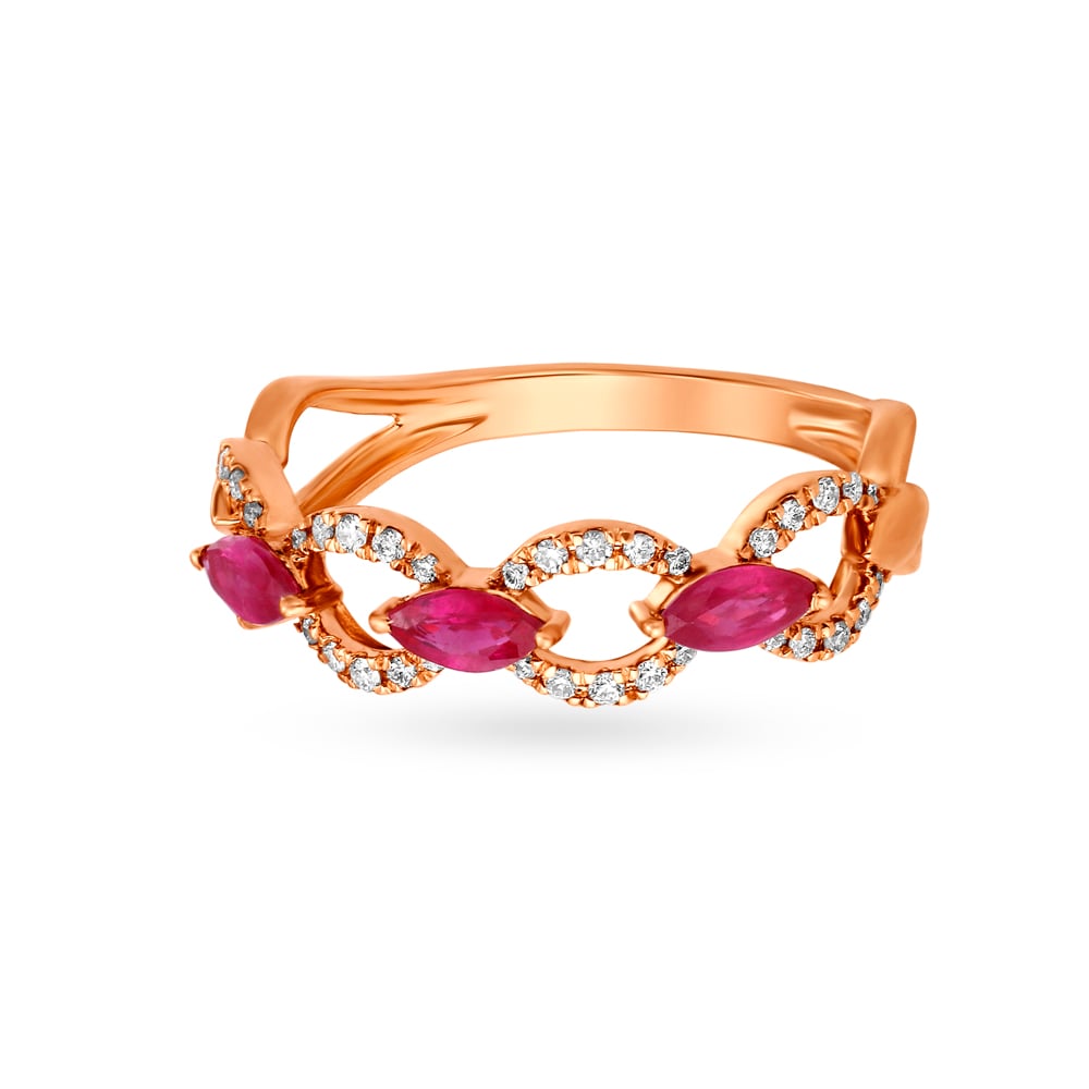 Lush Ruby Diamond Finger Ring,,hi-res image number null