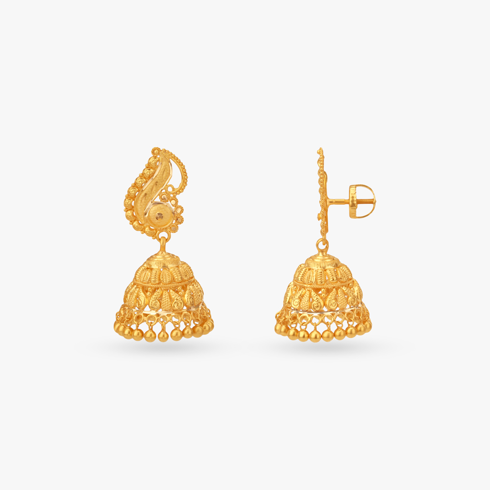 Paisley Top Bell Jhumka,,hi-res image number null