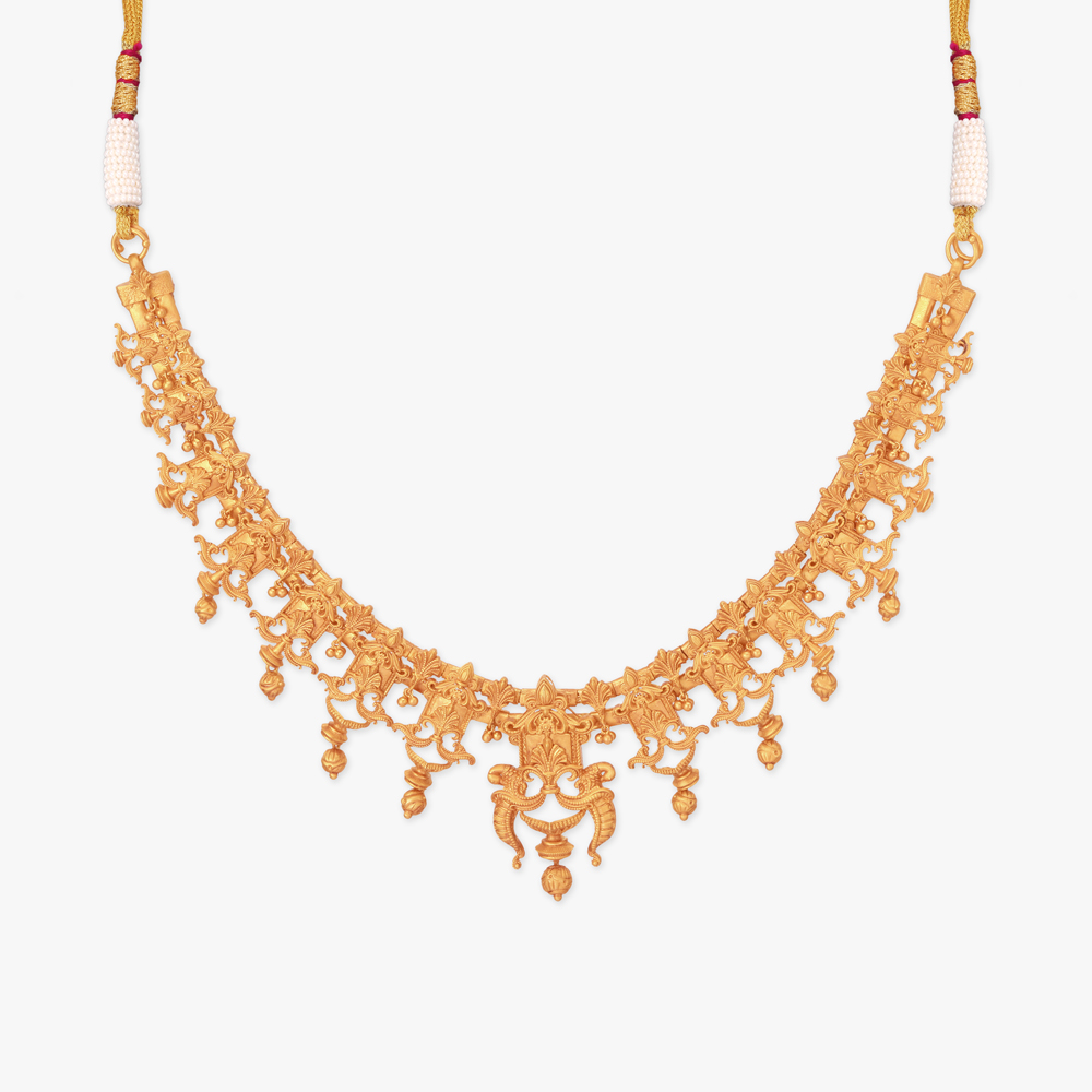 Flames of Progress Gold Necklace set,,hi-res image number null