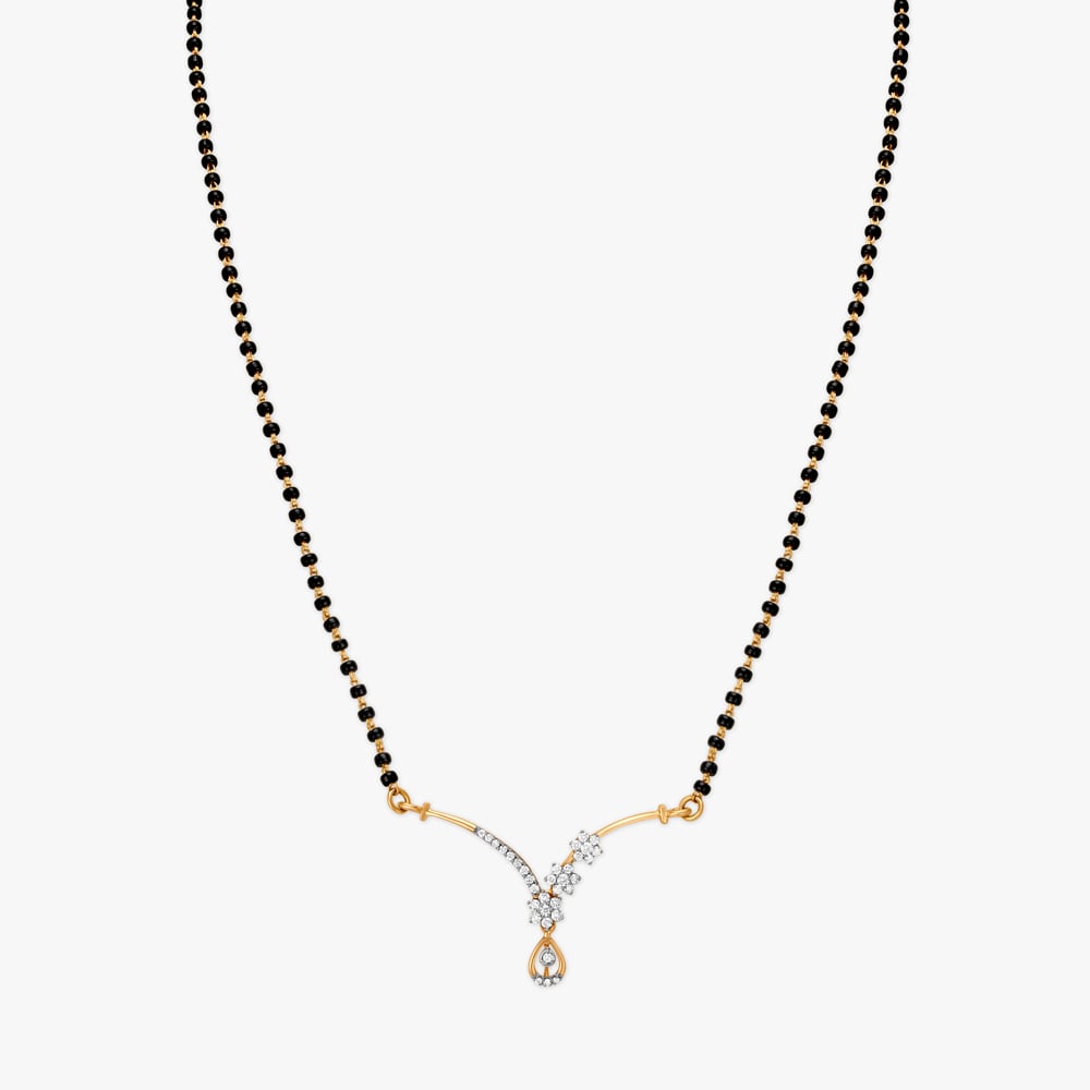 Dainty Floral Diamond Mangalsutra,,hi-res image number null