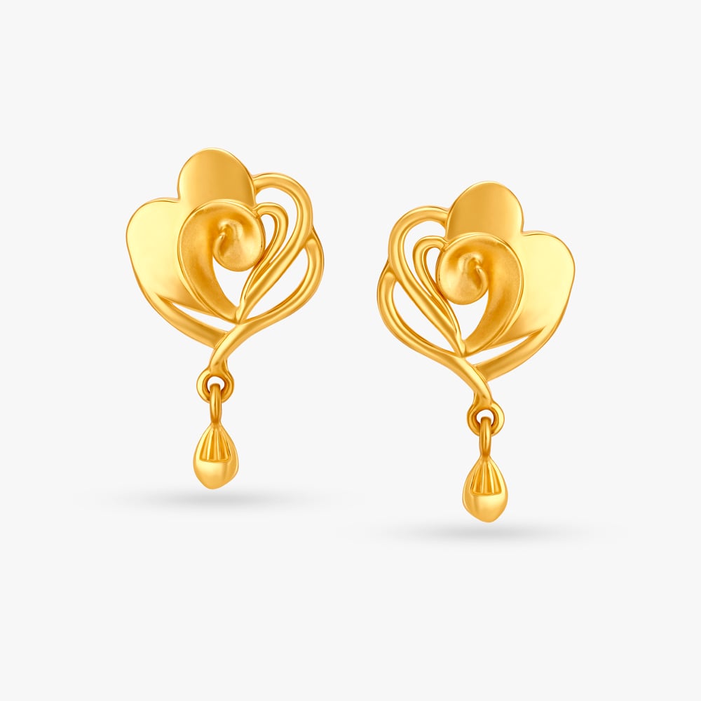 

Abstract Rose Drop Earrings