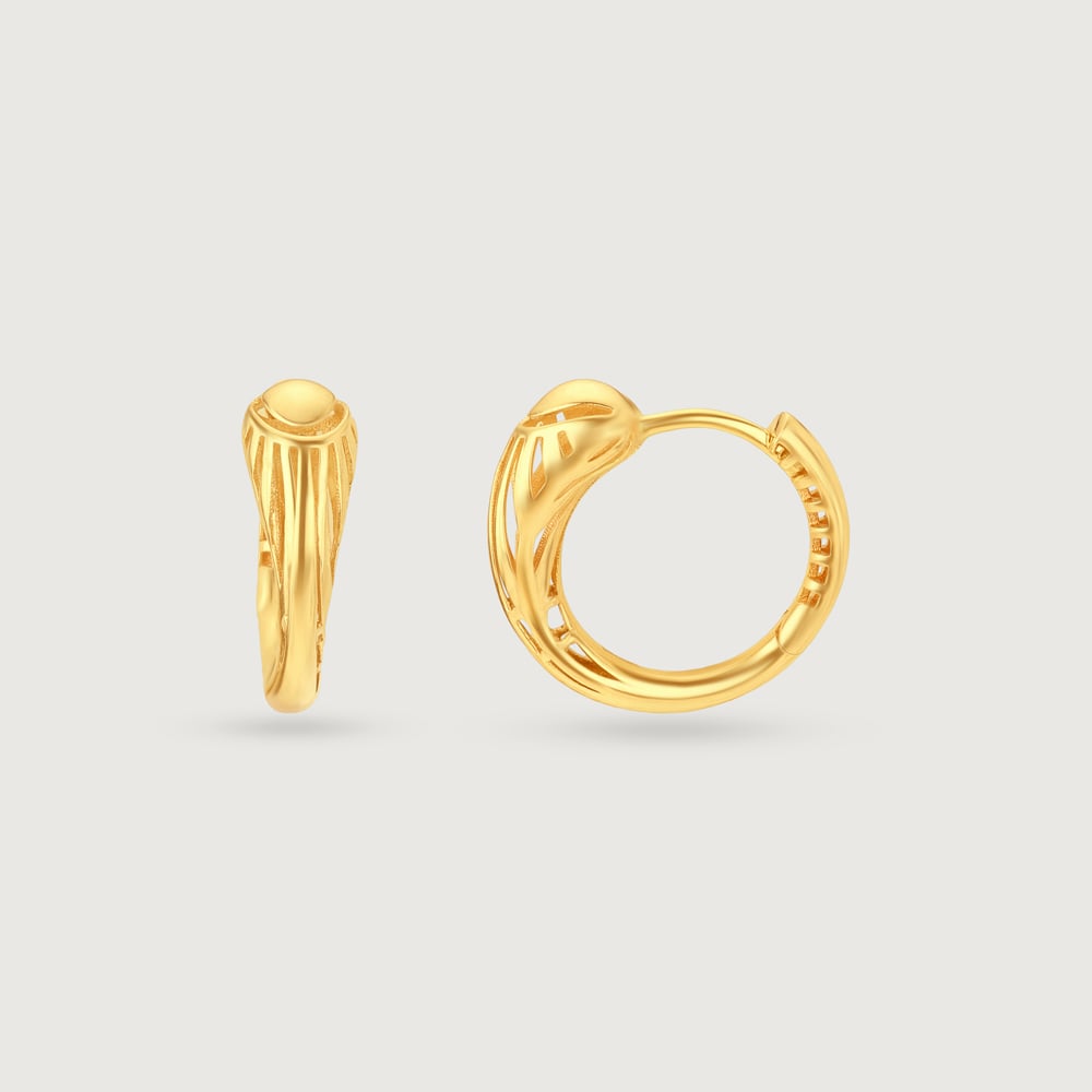 Sleek Radiant Gold Hoop Earrings,,hi-res image number null