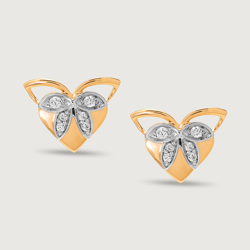 Ballet of Heart 14KT  Gold & Diamond Stud Earrings,,hi-res image number null