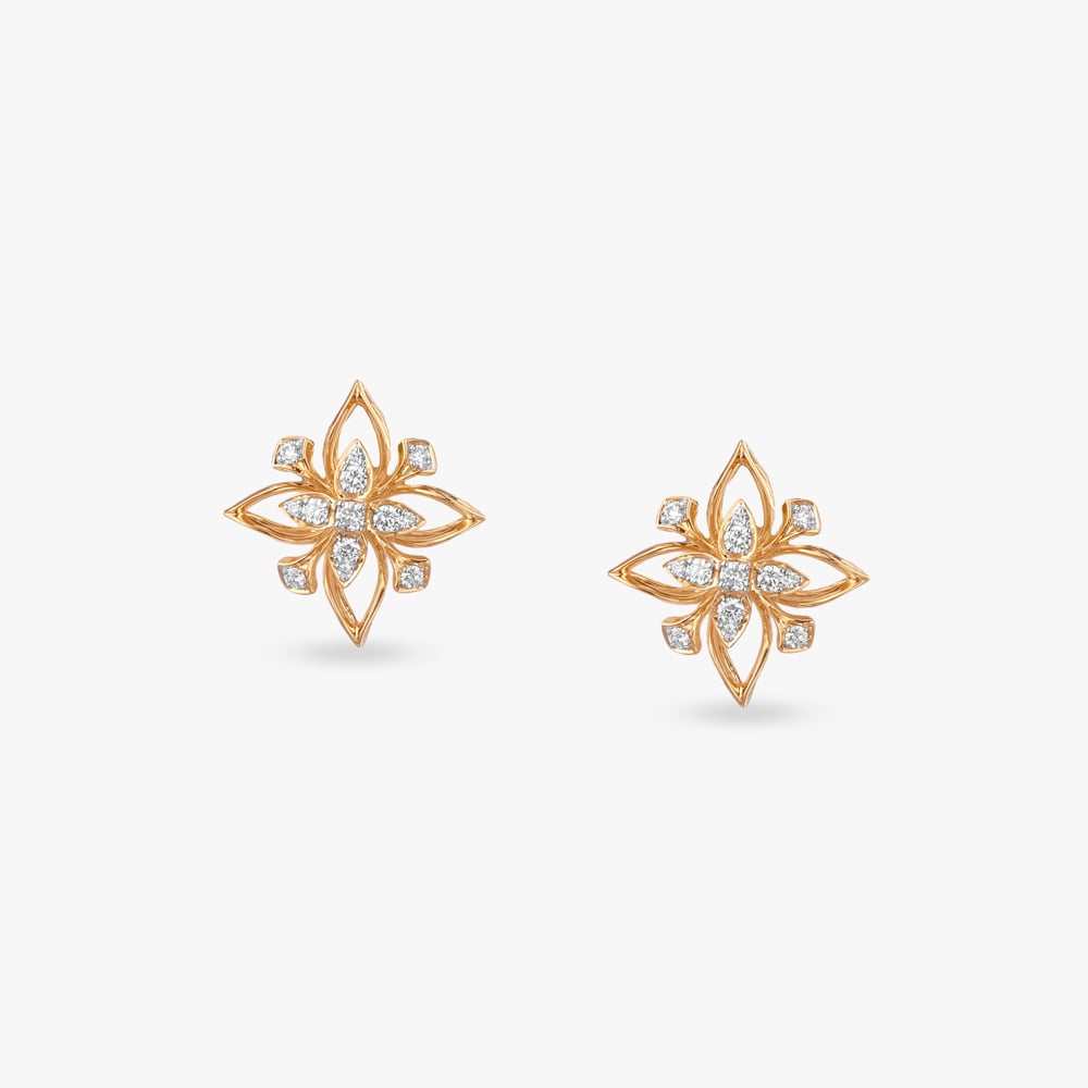 

Radiant Floral Diamond Stud Earrings