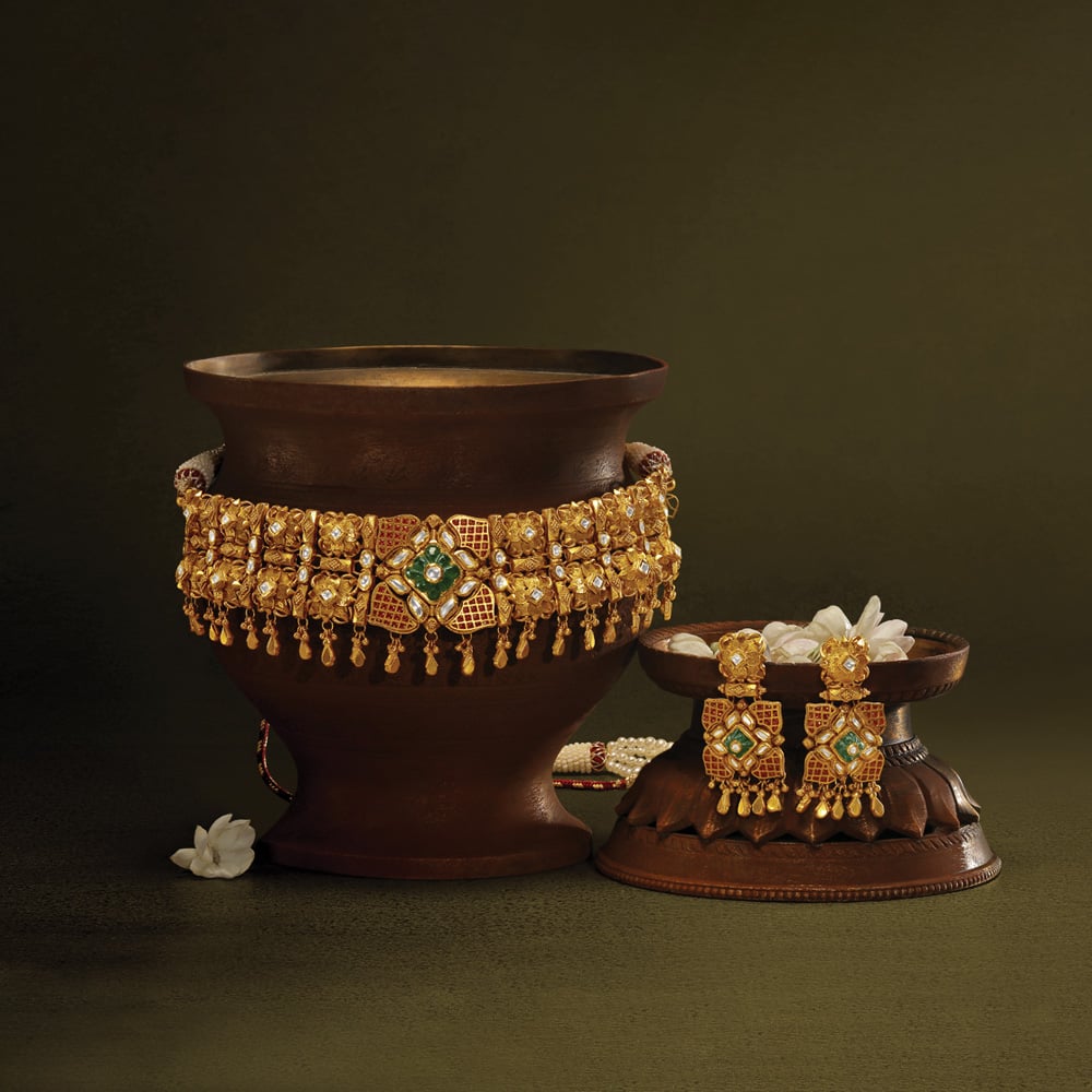 Sumptuous Choker Necklace Set with Kundan Work,,hi-res image number null