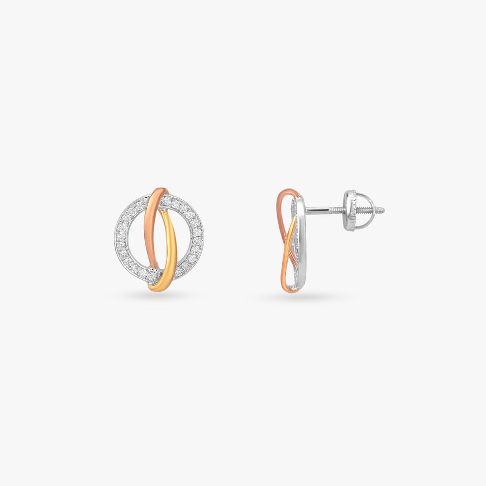Entwined Orbit Diamond Stud Earrings,,hi-res image number null