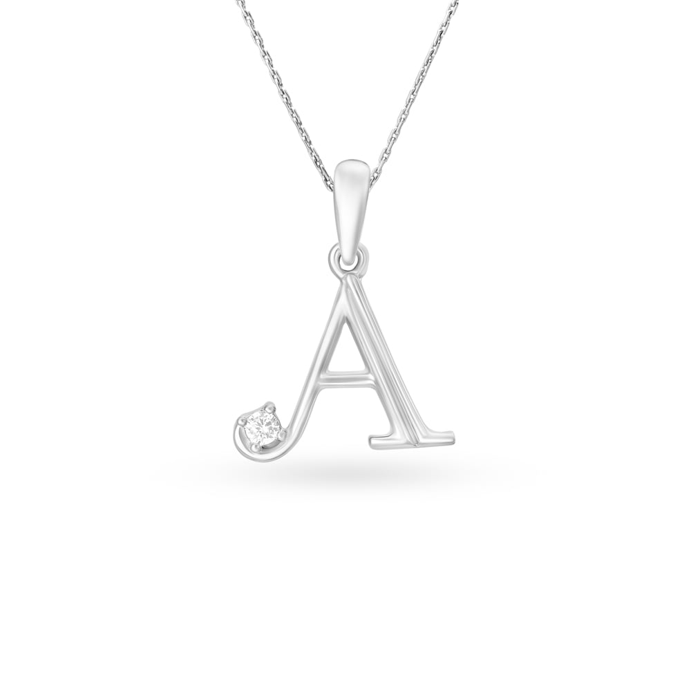 Solitaire A Silver Pendant,,hi-res image number null