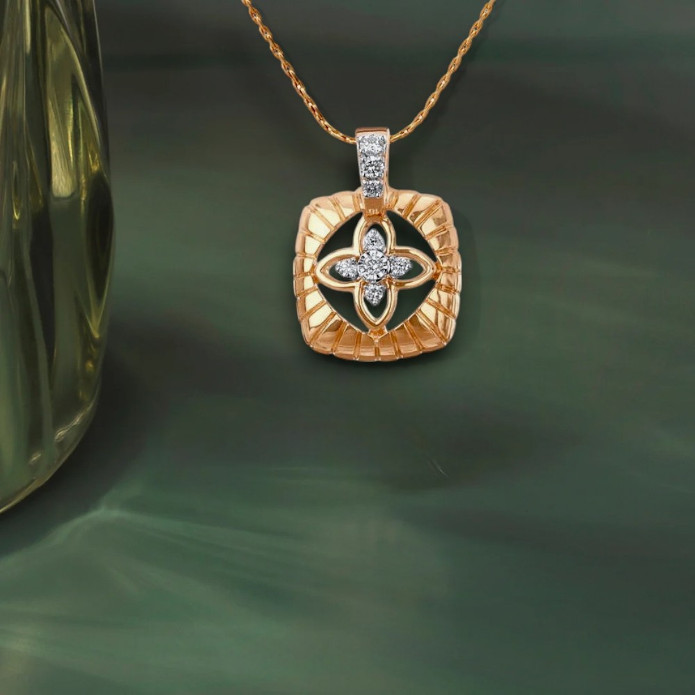 Floral Frame Diamond Pendant,,hi-res image number null