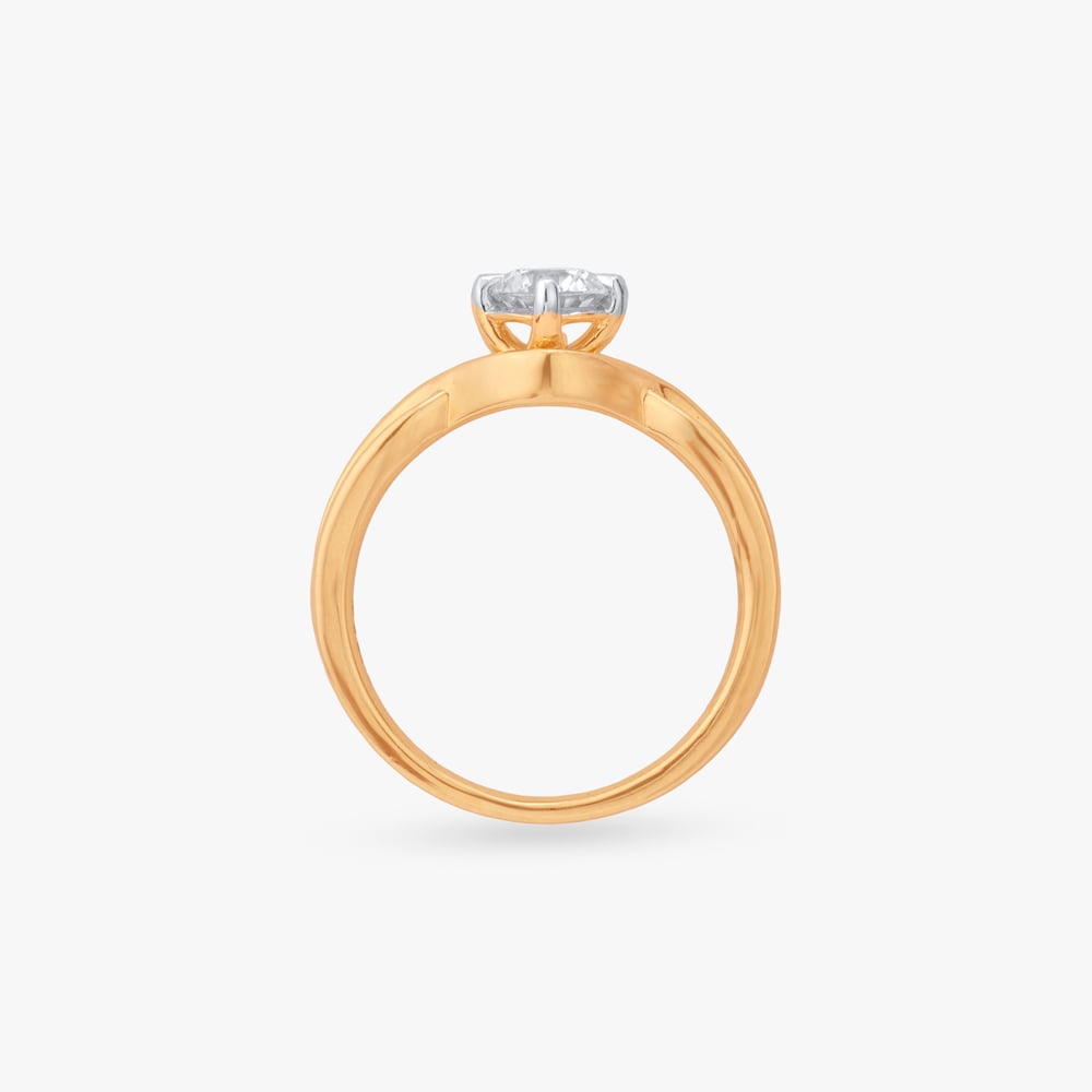 Sparkling Swirl Solitaire Finger Ring,,hi-res image number null