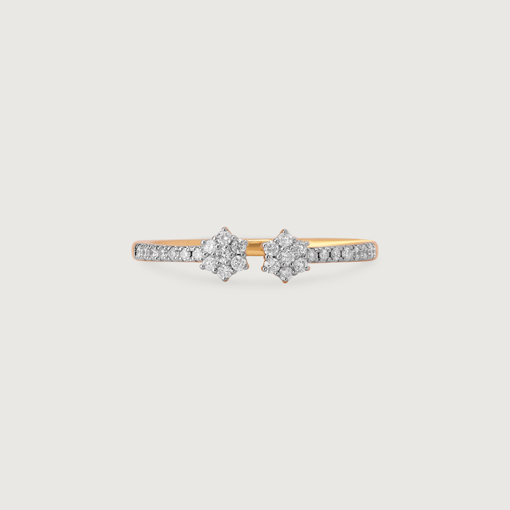 Twin Star Gold & Diamond Finger Ring,,hi-res image number null
