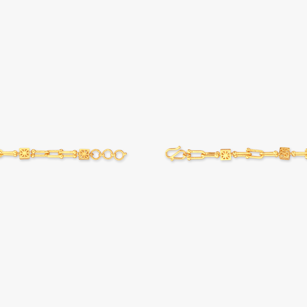 Geometric Floral Gold Bracelet for Men,,hi-res image number null