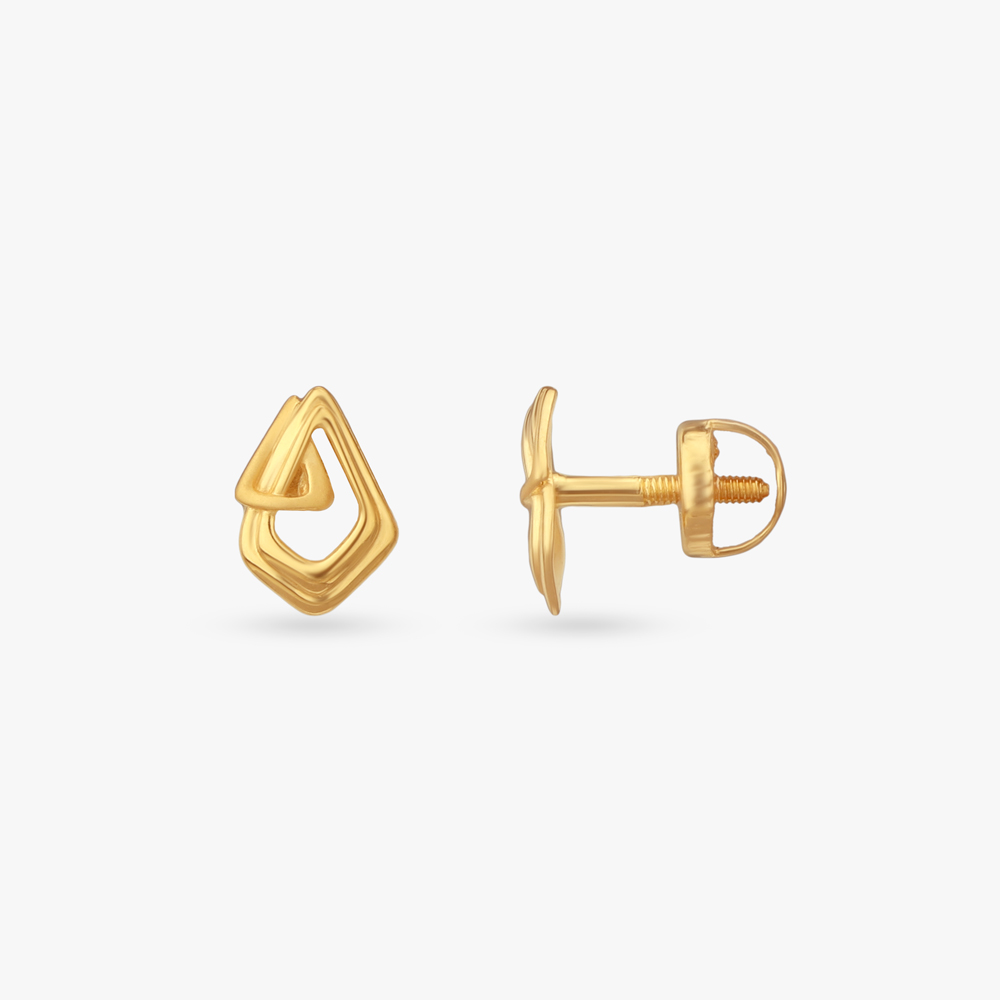 Little Layers Gold Stud Earrings for Kids,,hi-res image number null