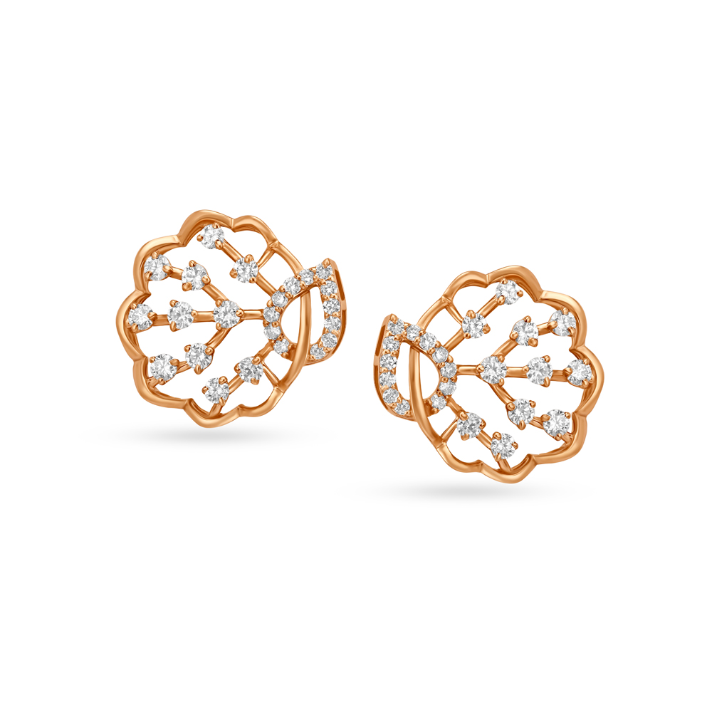 Exquisite Floral Large Stud Earrings