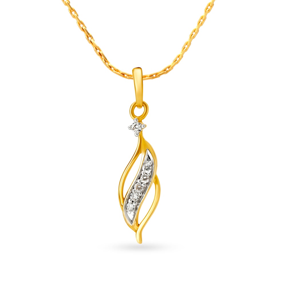 Arresting Leaf Motif Diamond Pendant,,hi-res image number null
