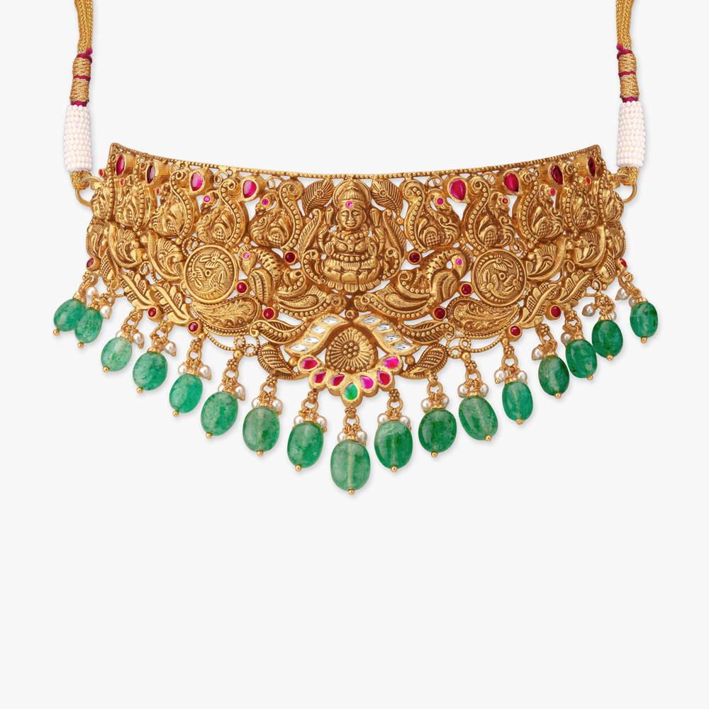 Temple Gold Choker Necklace Set,,hi-res image number null
