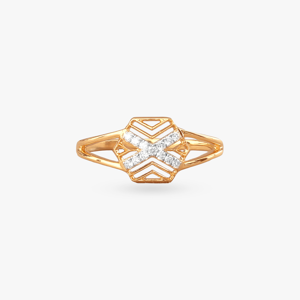 Chevron Cross Diamond Ring,,hi-res image number null