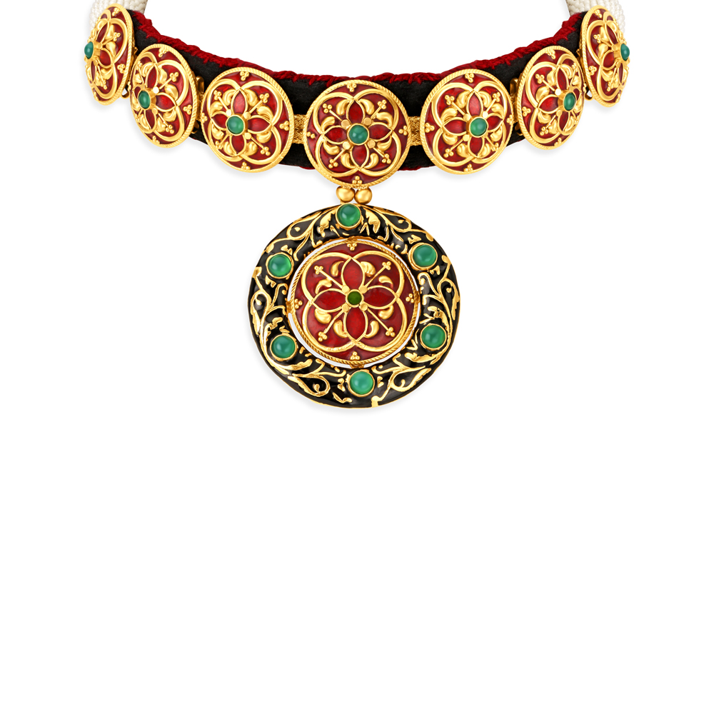 Rustic Artsy Gold Necklace Set,,hi-res image number null