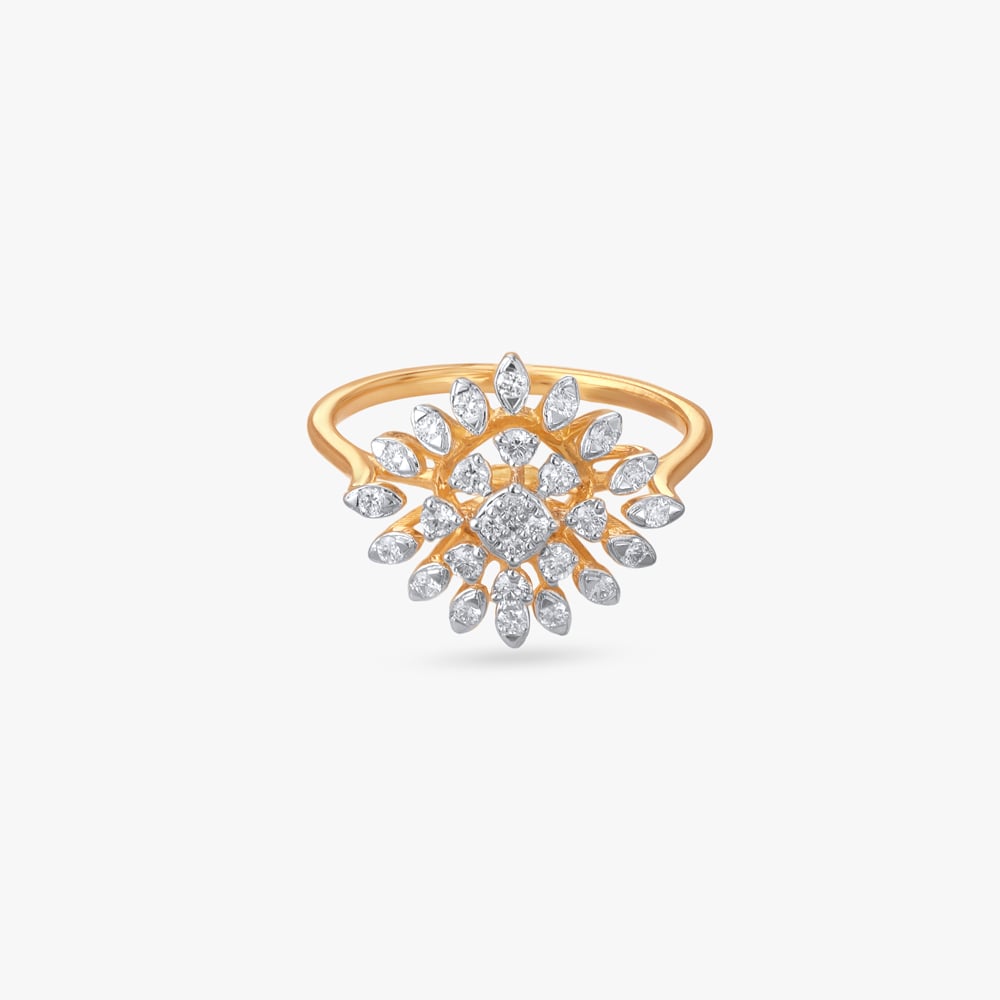 Radiant Sunburst Diamond Finger Ring,,hi-res image number null