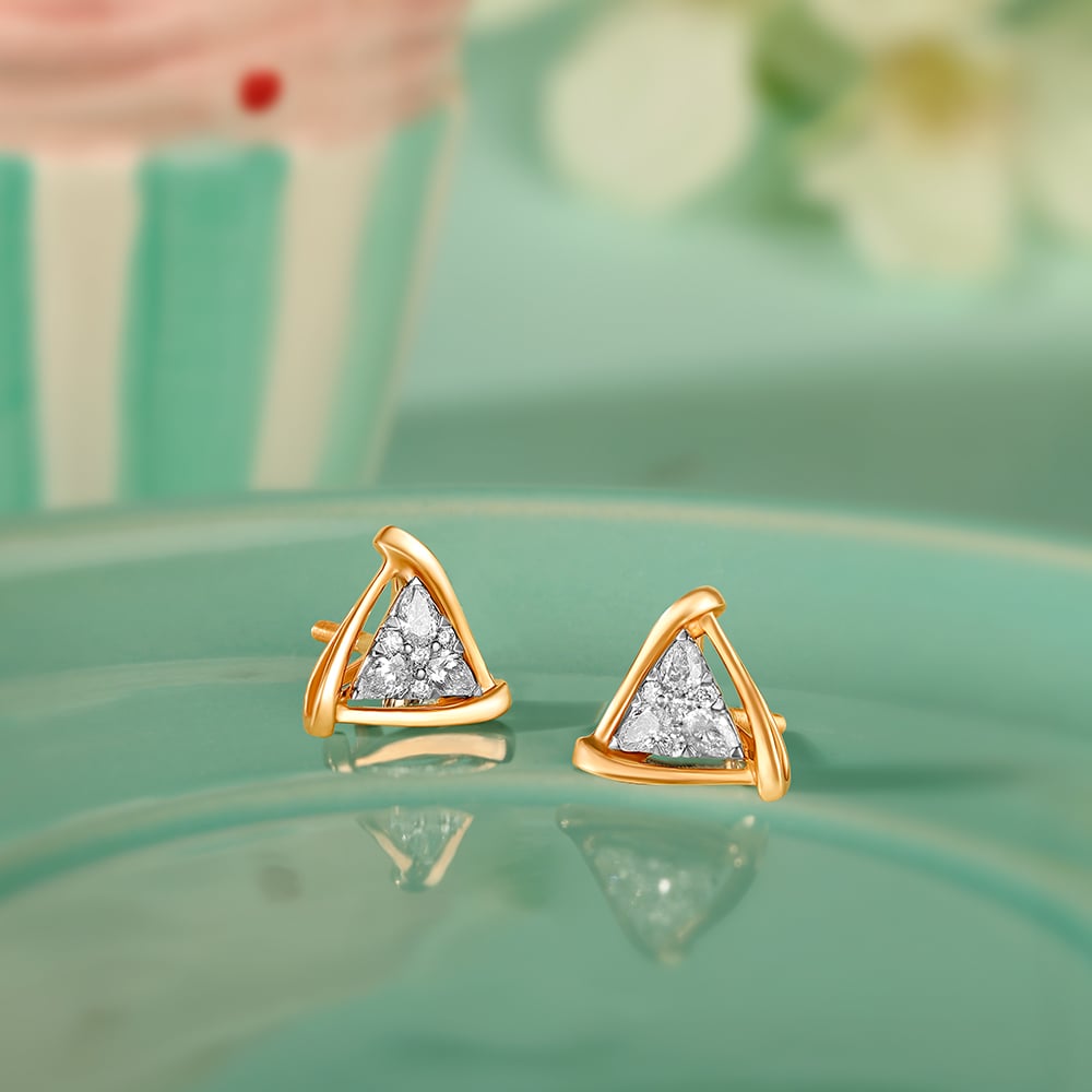 Triangle diamond earrings hotsell