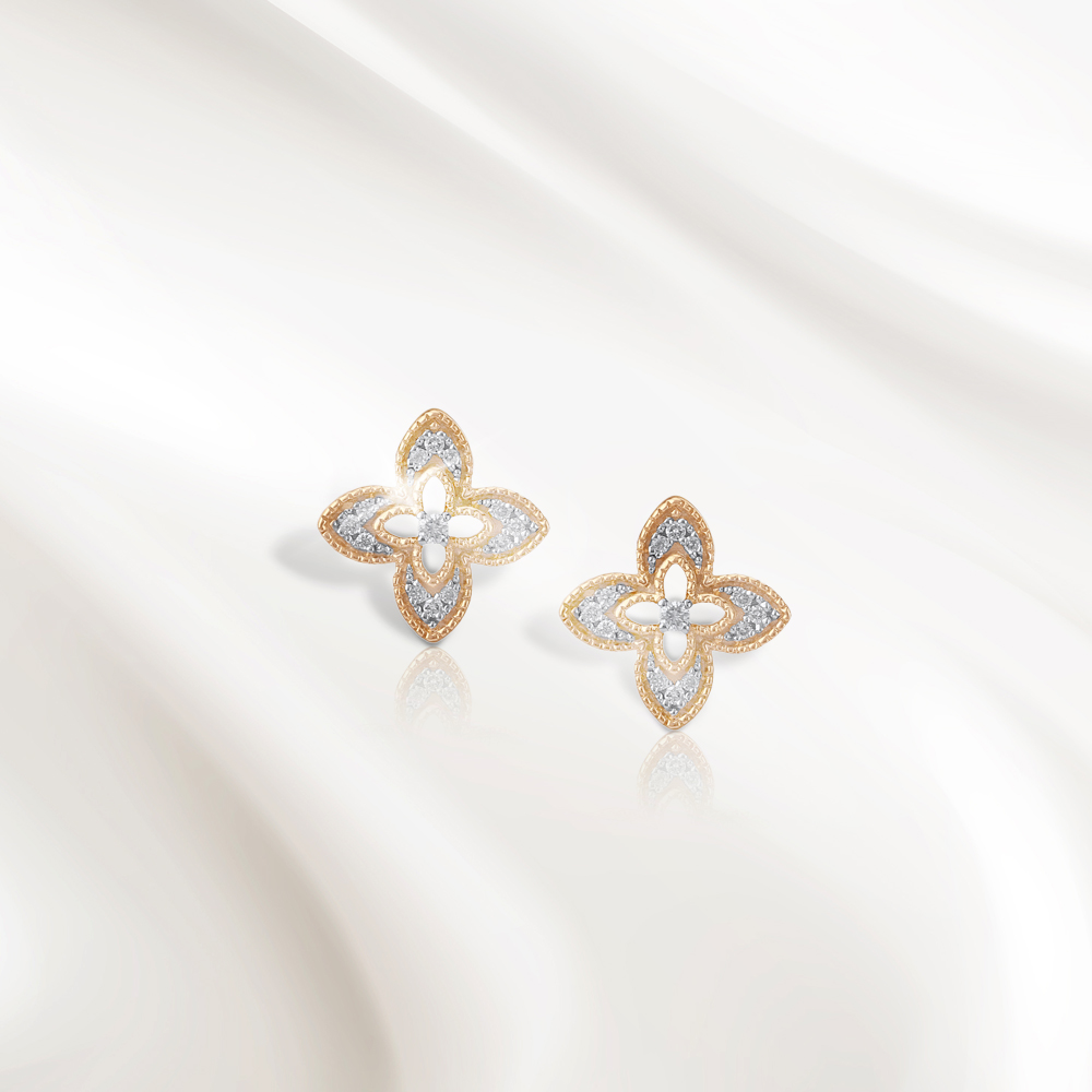 Royal Quatrefoil Diamond Stud Earrings,,hi-res image number null