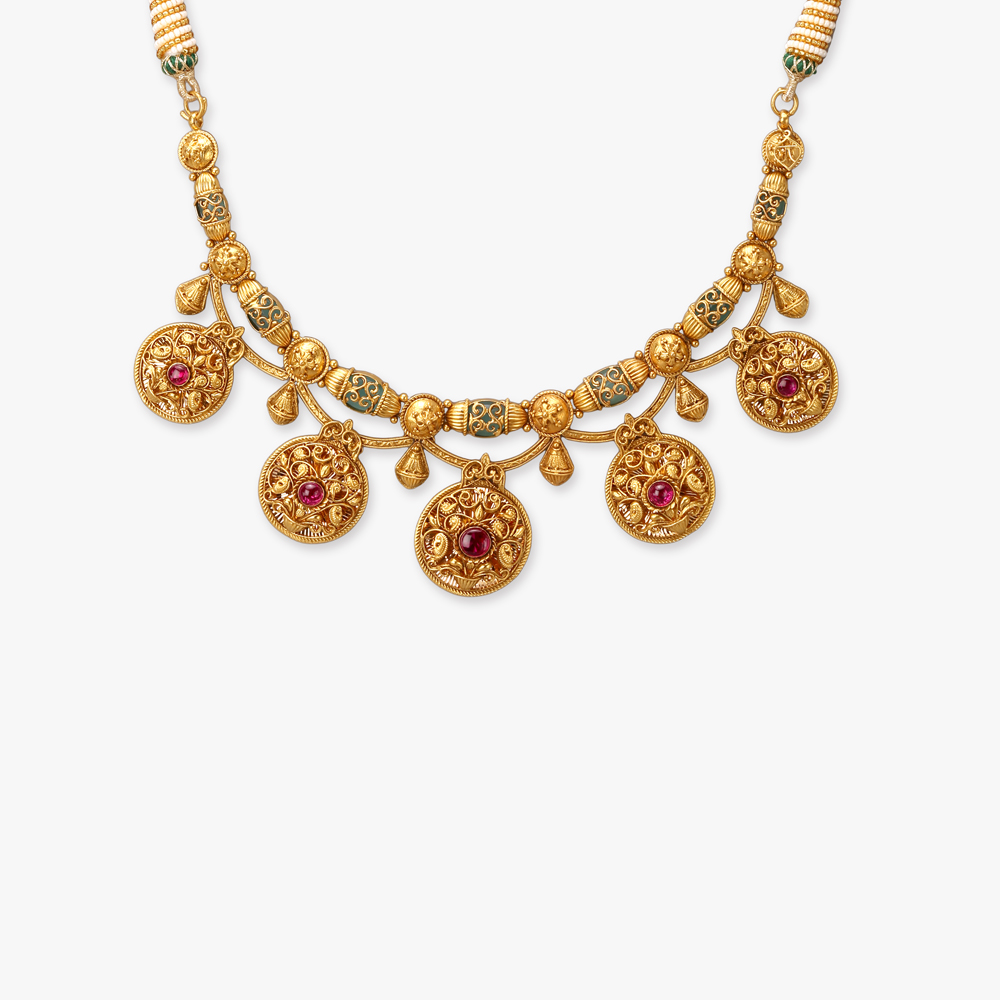 Stamped Splendor Gold Necklace Set,,hi-res image number null